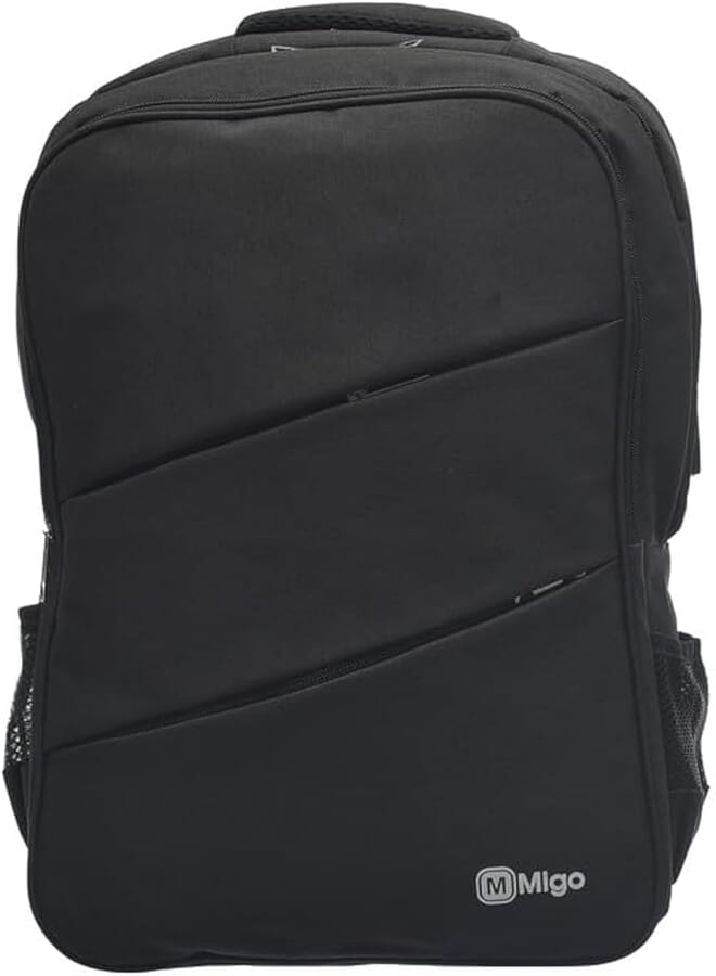 Migo Laptop School Backpack with USB Charging, Black